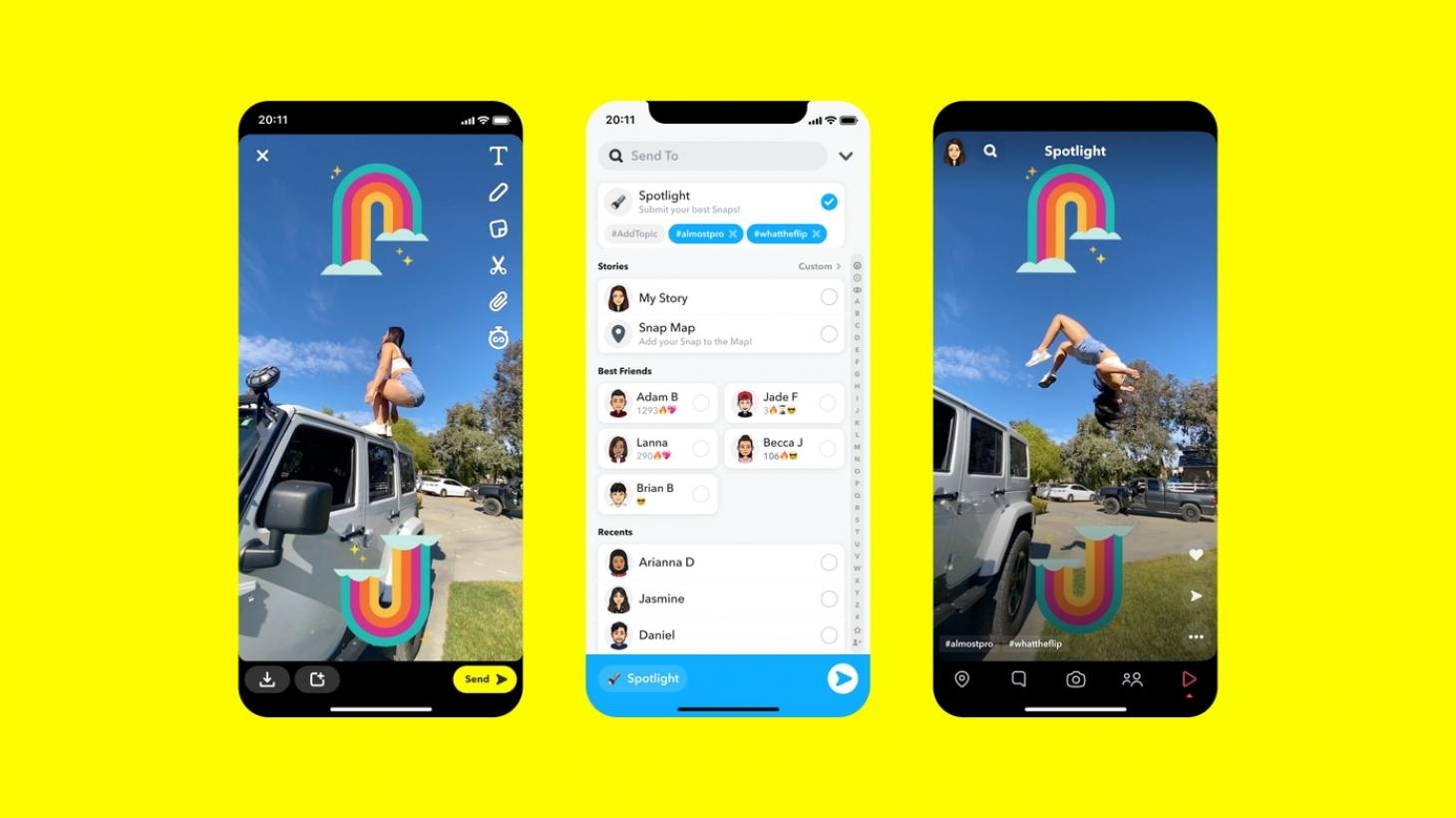 Snapchat lanserer Spotlight, en ny, unik underholdningsplattform…som definitivt ser ut som TikTok!
